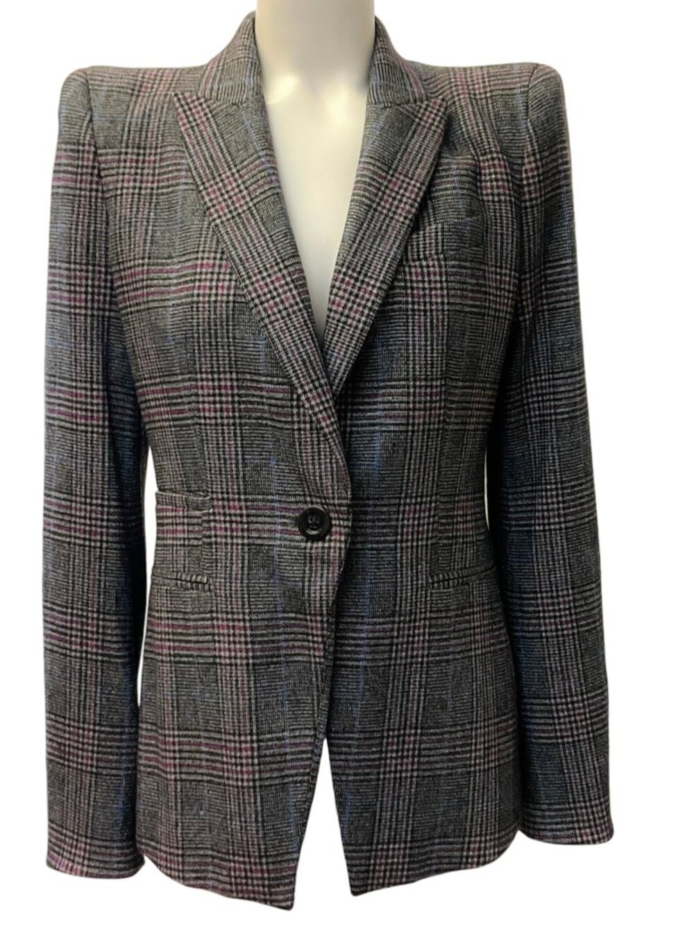 Veronica Beard Brock Glen Plaid Dickey Blazer